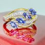 Tanzanite & White Zircon 4-Stone Ring Image 10