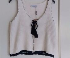 Gallery cream knitted waistcoat.
