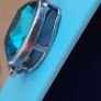 Vintage Sterling silver pendant with blue crystal Image 2