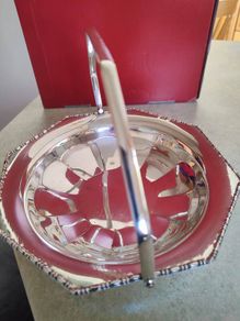 Vintage Silver Plated Serving Basket, Brides Basket /BON BON Basket , Silver Plated Bread Basket