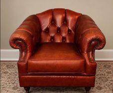 Chesterfield burgundy leather armchair