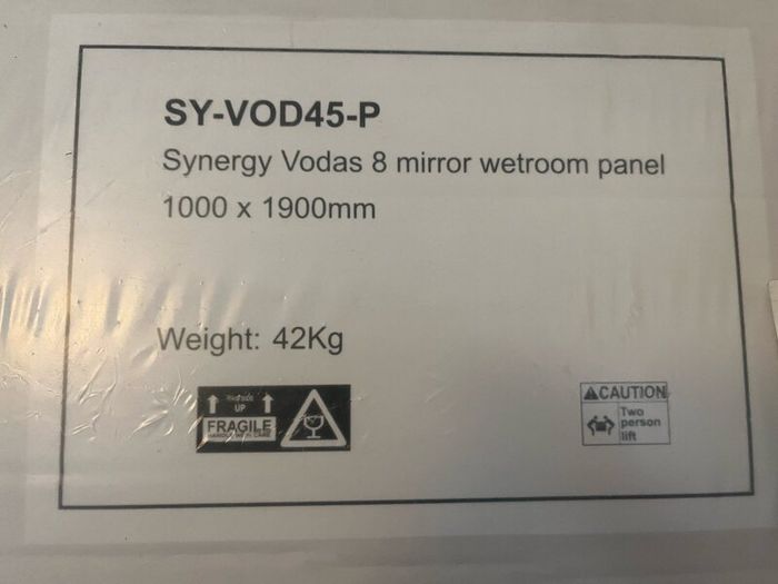 New 1000 x 1900 mirrored wetroom panel
