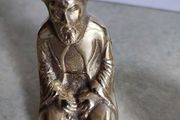Small Brass Vintage figure from India, brass figurine of a holy man