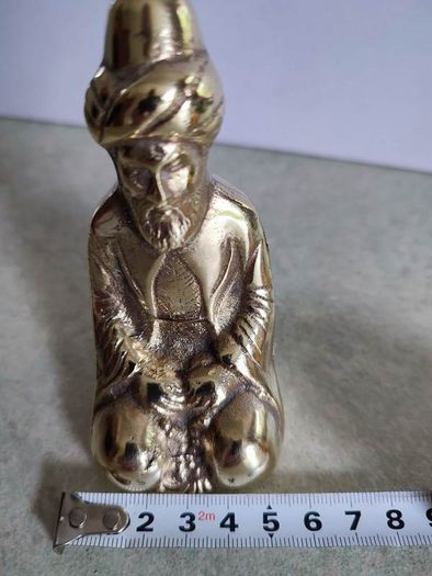 Small Brass Vintage figure from India, brass figurine of a holy man
