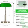 Bankers Office Desk Lamp, Vintage Green Glass Table Lamp with Brass Base, Classic Retro Light with Wireless Charging&USB Port Image 3