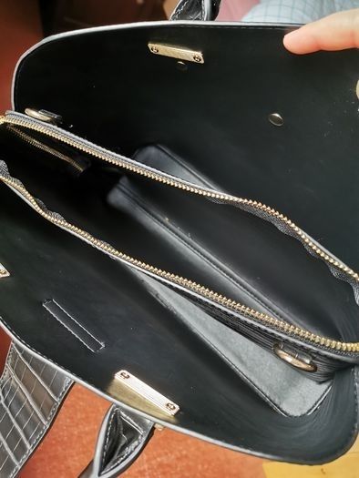 DUNE Black Reptile Effect Tote Bag