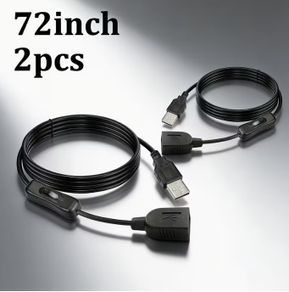 Set of 2 USB 304 Switch Extension Cables, 5V Male to Female, Designed for Use with 5V USB