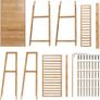 Bamboo Clothes Rail Rack: Free Standing Garment Rack with 3 Storage Shelves 10 Hooks Open Wardrobe Organizer for Clothes Shoes Hats Bags in Entryway Bedroom Living Room Image 7