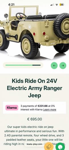 24v green army jeep