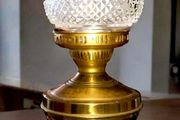 Brass lamp with Galway crystal shade