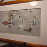 Framed picture pencil sketch and cut coloured figures called Women and signed Image 2