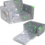 Kids Sofa Bed 2-in-1 Flip Out Cuddly Flannel Toddler Couch Convertible Sofa to Lounger Children Sofa Bed Children's Day and Birthday Gift for Girls Boys, Grey with Stars Image 2