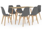 7 Piece Dining Set Grey