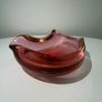 Rare Murano Art Glass Bowl. Attributed to Archimede Seguso. Pink & Gold Polveri c.1950s Image 8