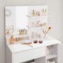 dressing table with mirror, storage compartment, 1 drawer, 2 shelves, white Image 3