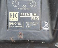 15 inch HK passive speakers.