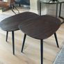 2 coffee tables in dark wood/ black legs. Unused. From Arnotts. Kidney shaped. Image 2