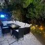 Polyrattan Corner Lounge Garden Furniture Set with WPC Dining Table  Weatherproof Outdoor Corner Sofa Seating Set for Garden, Patio or Balcony  Cream or Grey Image 6