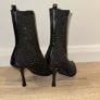 Stunning rhinestone black sock heeled boots UK6/39 Image 6