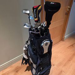 Taylor Made golf clubs with cart bag and travel cover