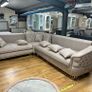Luzia Cream & Beige Corner Sofa Bed + Matching Coffee Table Image 5