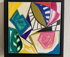 Framed Original Painting Art Deco inspired style Original Gift
