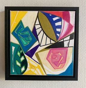 Framed Original Painting Art Deco inspired style Original Gift