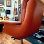 Mid century original Co.fe.mo Italian leather lounge chair Image 3
