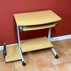 Mobile Computer Desk with Keyboard Tray & Printer Shelf