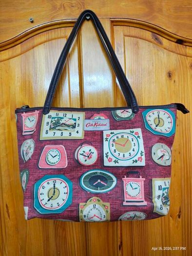 Vintage Cath Kidston Retro Clock Print Tote Bag