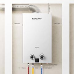 Natural Gas Tankless Water Heater, 11L/min Instant Methane Gas Water Heater with Low NOx Emissions and LED Display, 20 mbar, White, for Home Use
