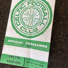 1970 Celtic v Rangers Official Programme Scottish Cup 3rd Round Old Firm Derby