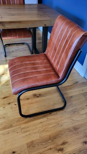 Dining Table and 4 Real Leather Chairs