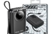 REMAX FC-02 Power Bank 20000mAh Portable Charger 45W Fast Charging with Dual Built-in Cables