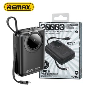 REMAX FC-02 Power Bank 20000mAh Portable Charger 45W Fast Charging with Dual Built-in Cables