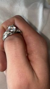 silver ring with diamonds
