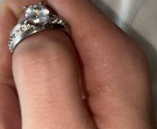 silver ring with diamonds