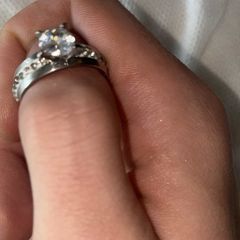 silver ring with diamonds