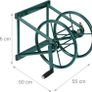 Hose Reel, Wall Mounted, for 60 m Hoses, 2 Click Connectors, H x W x D: 36 x 55 x 50 cm, Steel, Green Image 2