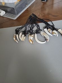 Wolf teeth necklaces faux
