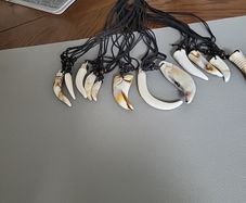 Wolf teeth necklaces faux
