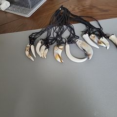 Wolf teeth necklaces faux