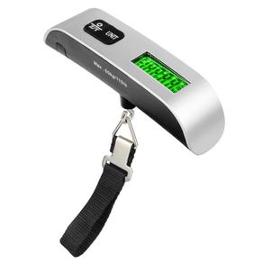 New 50kg Digital Hand LCD Travel Plane Thermometer Luggage Scale Hanging #1399
