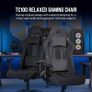 RELAXED Gaming Chair - Fabric - Racing-Inspired Design - Lumbar Pillow - Detachable Memory Foam Neck Pillow - Adjustable Seat Height - Adjustable Armrests - Black Image 5