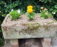 trough, reconstituted stone.