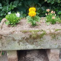trough, reconstituted stone.