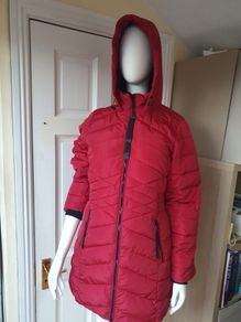 BNWT Jensen Women's Puffer Jacket Full Zip Long Sleeve Pockets Red Size S/M