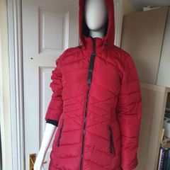 BNWT Jensen Women's Puffer Jacket Full Zip Long Sleeve Pockets Red Size S/M