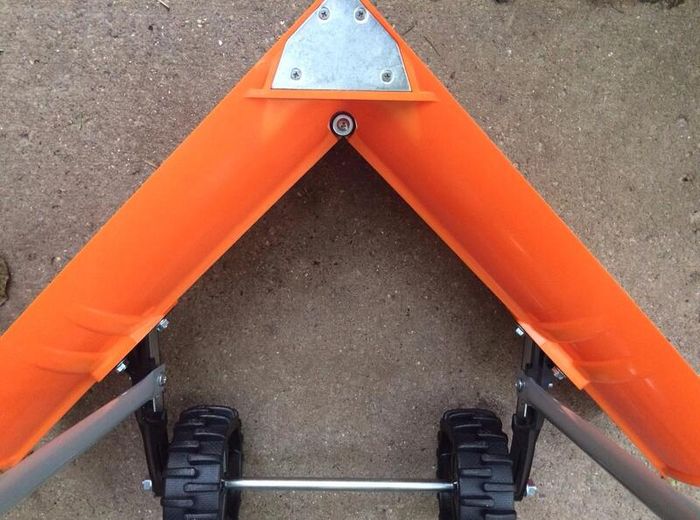 Dual Angle Snow Pusher Manual Push Plow (watch video)