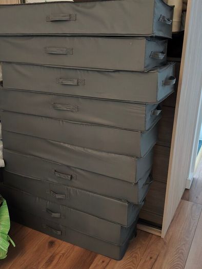 10 IKEA SKUBB, dark grey, 90x30x15 cm